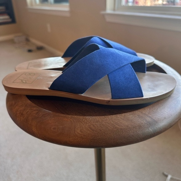 Dolce Vita Criss Cross flat sandals Vibrant blue Suede Size 9 - Picture 6 of 6